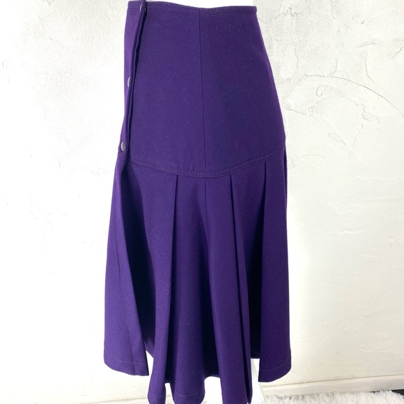 Collectors Vintage Thierry Mugler Wool Pleat Skirt Made in Italy - Picture 5 of 8